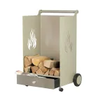 Chariot en bois avec tiroir et roulettes Made in Italy - Alpaca Viadurini