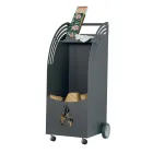 Chariot en bois et métal avec étagère et 4 roues Made in Italy - Geco Viadurini