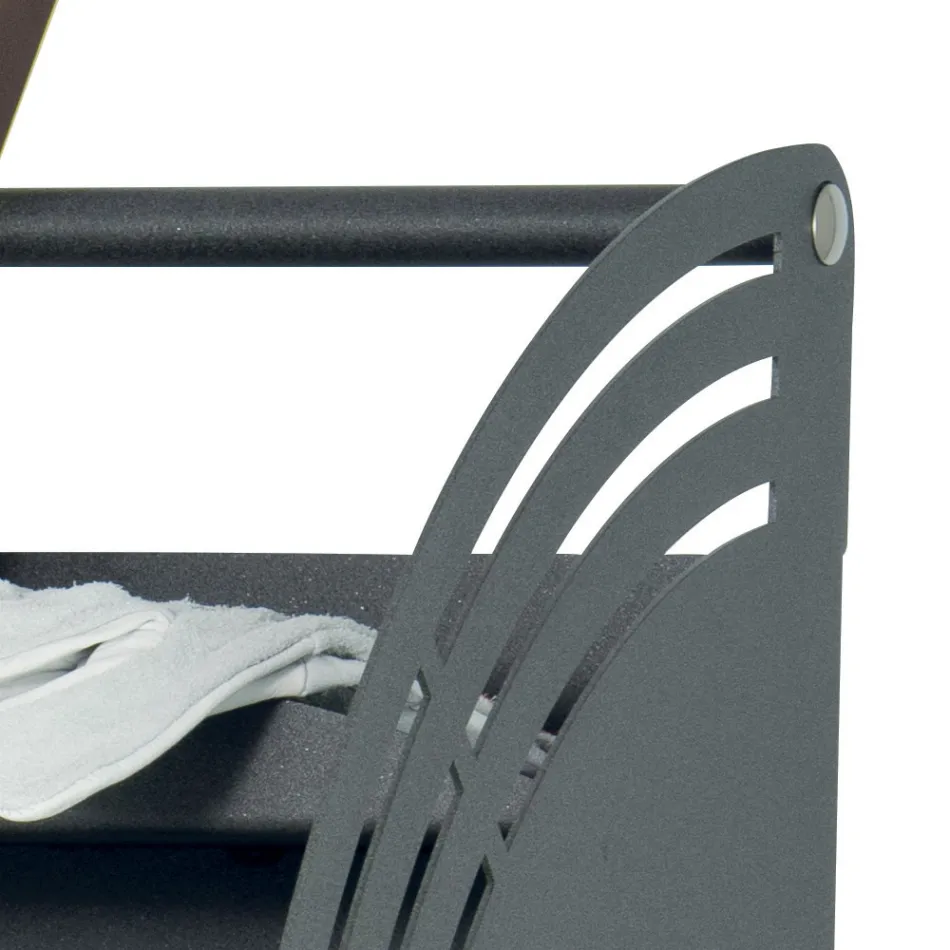 Chariot en bois et métal avec étagère et 4 roues Made in Italy - Geco Viadurini