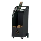 Chariot en bois et métal avec étagère et 4 roues Made in Italy - Geco Viadurini