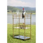 Chariot à nourriture avec structure en fer finition dorée - Viviana Viadurini