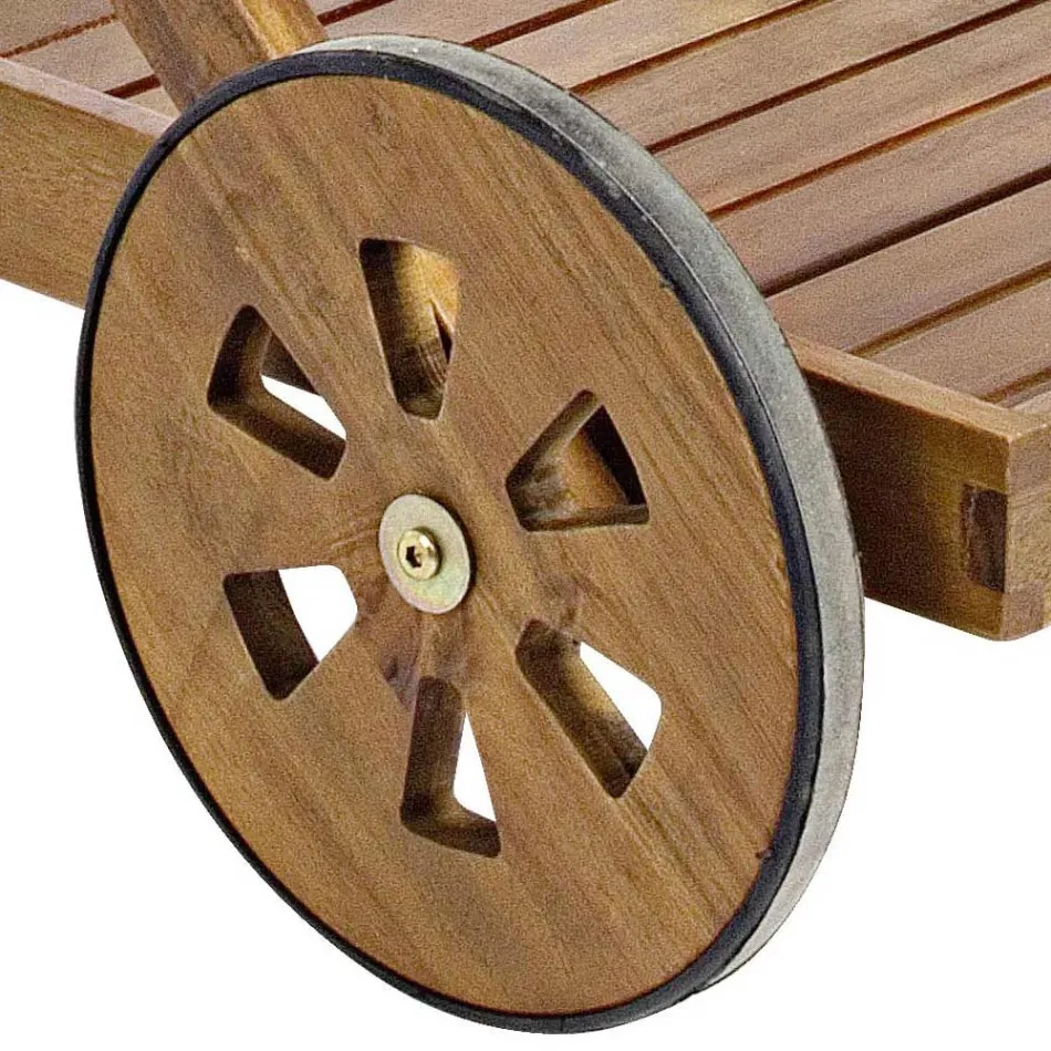 Chariot à nourriture de jardin en bois d'acacia design - Roxen Viadurini