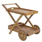 Chariot à nourriture de jardin en bois d'acacia design - Roxen Viadurini