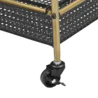 Chariot à nourriture en fer avec structure en finition dorée - Élégant Viadurini