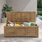 Coffre de jardin en teck naturel - Cacher Viadurini