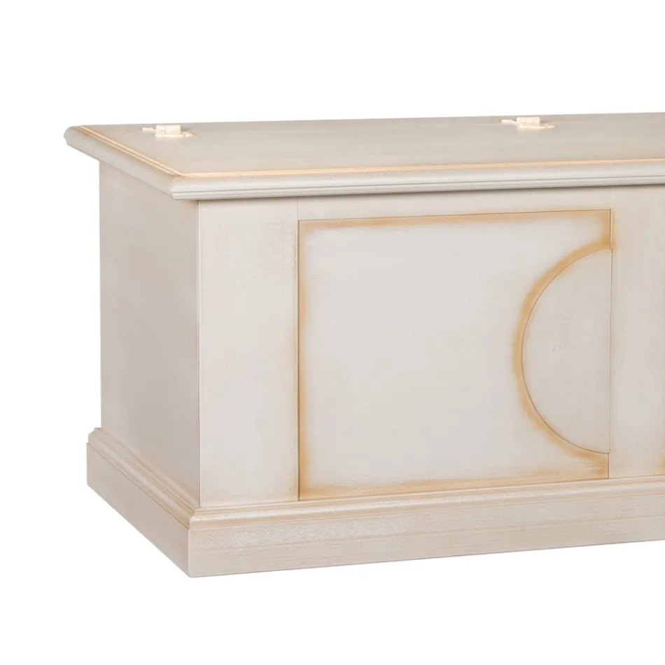 Coffre en bois plaqué avec différentes finitions fabriquées en Italie - Krishna Viadurini