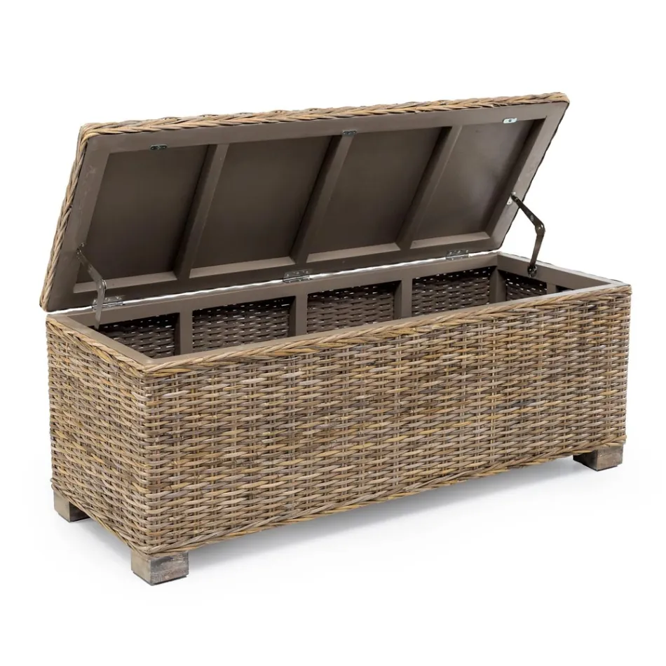 Coffre d'extérieur en fibre naturelle de Kubù - Nogitsune Viadurini