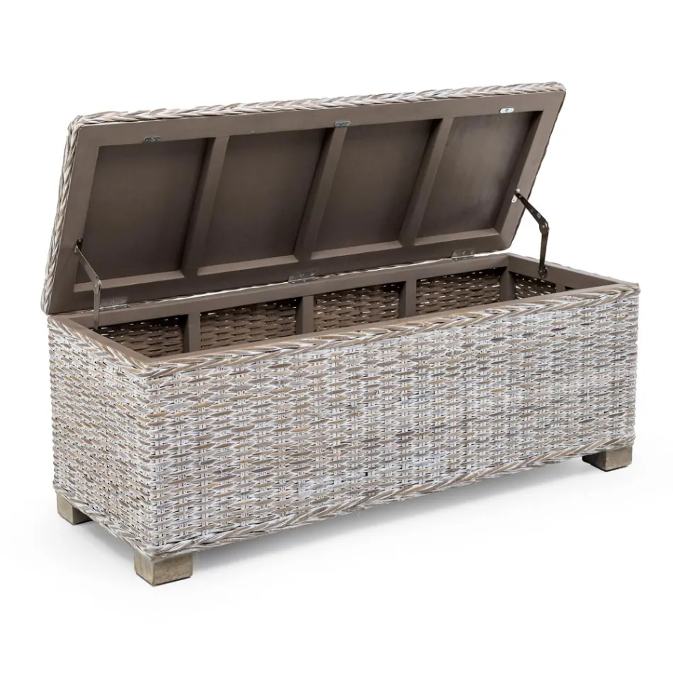 Coffre d'extérieur en fibre naturelle de Kubù - Nogitsune Viadurini