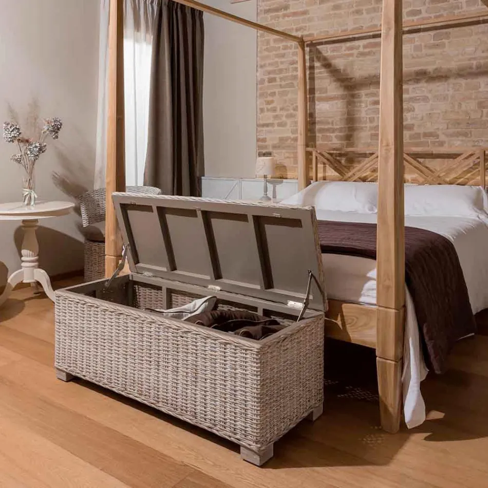 Coffre d'extérieur en fibre naturelle de Kubù - Nogitsune Viadurini