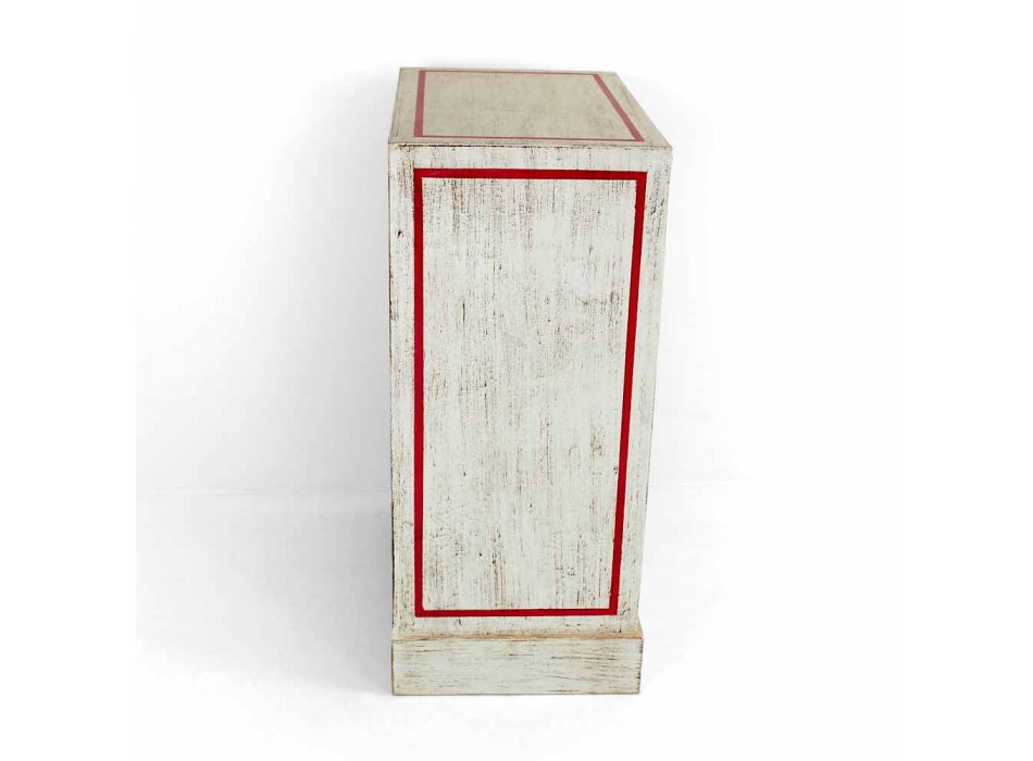 Commode artisanale en bois avec tiroirs colorés Made in Italy - Brighella Viadurini