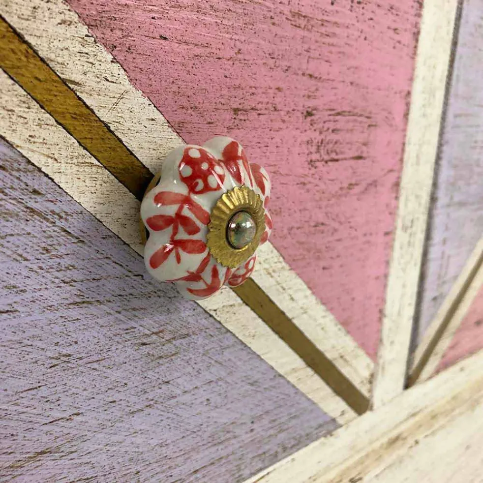 Commode artisanale en bois avec tiroirs colorés Made in Italy - Brighella Viadurini