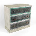 Commode artisanale en bois de sapin avec 3 tiroirs Made in Italy - Singe