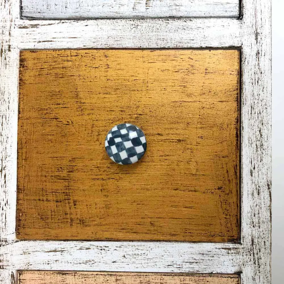 Commode artisanale en bois massif à 9 tiroirs Made in Italy - Pierrot Viadurini