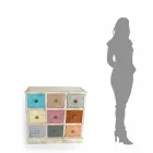 Commode artisanale en bois massif à 9 tiroirs Made in Italy - Pierrot Viadurini