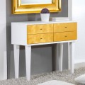 Commode blanche avec 4 tiroirs feuille d'or Etty made in italy