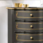 Commode de chambre à coucher avec 5 tiroirs en bois classiques fabriqués en Italie - Leonor Viadurini