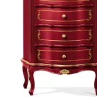 Commode de chambre à coucher avec 5 tiroirs en bois classiques fabriqués en Italie - Leonor Viadurini