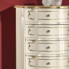 Commode de chambre à coucher avec 5 tiroirs en bois classiques fabriqués en Italie - Leonor Viadurini