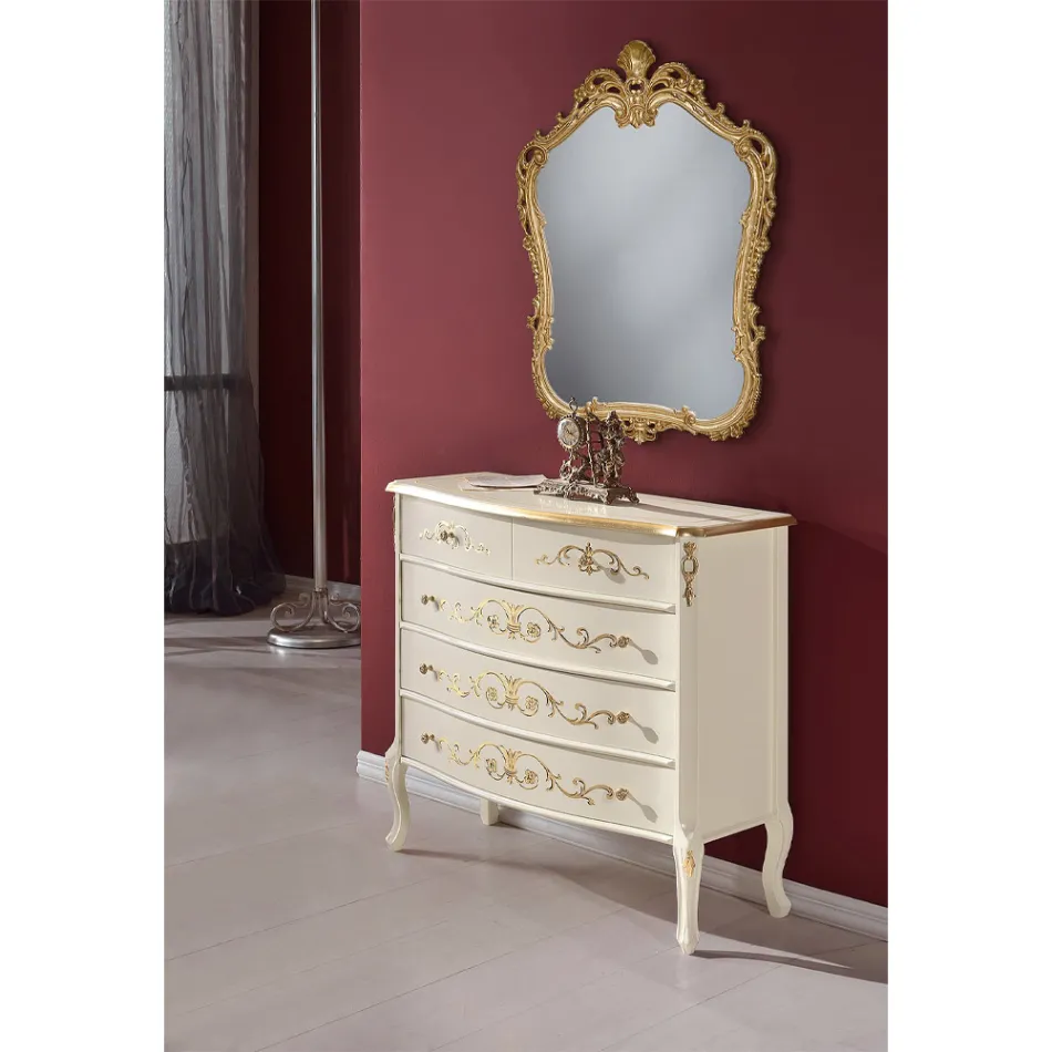 Commode de chambre en bois classique fabriquée en Italie - Katerine Viadurini