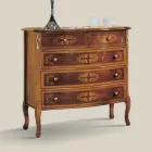 Commode de chambre en bois classique fabriquée en Italie - Katerine Viadurini