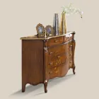 Commode de chambre à coucher en bois marqueté et miroir Made in Italy - Cambrige Viadurini