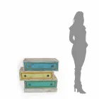 Commode avec tiroirs colorés et boutons en céramique Made in Italy - Hendriks Viadurini