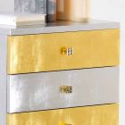argent design de tiroir et de l'or en bois Etty, fabriqué en Italie Viadurini