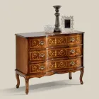 Commode de style classique en bois avec 3 tiroirs Made in Italy - Élégant Viadurini