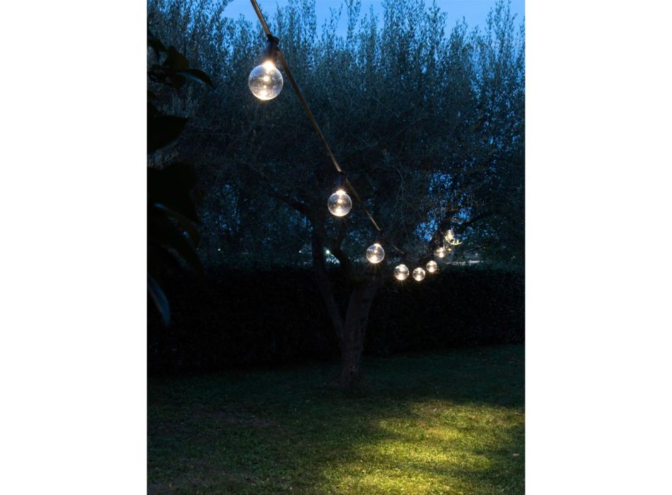 Câble d'extérieur en néoprène avec 8 ampoules LED incluses Made in Italy - Party Viadurini