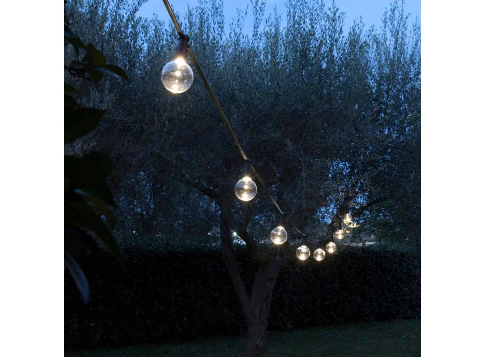 Câble extérieur en néoprène avec 8 ampoules LED incluses Fabriqué en Italie - Fête Viadurini