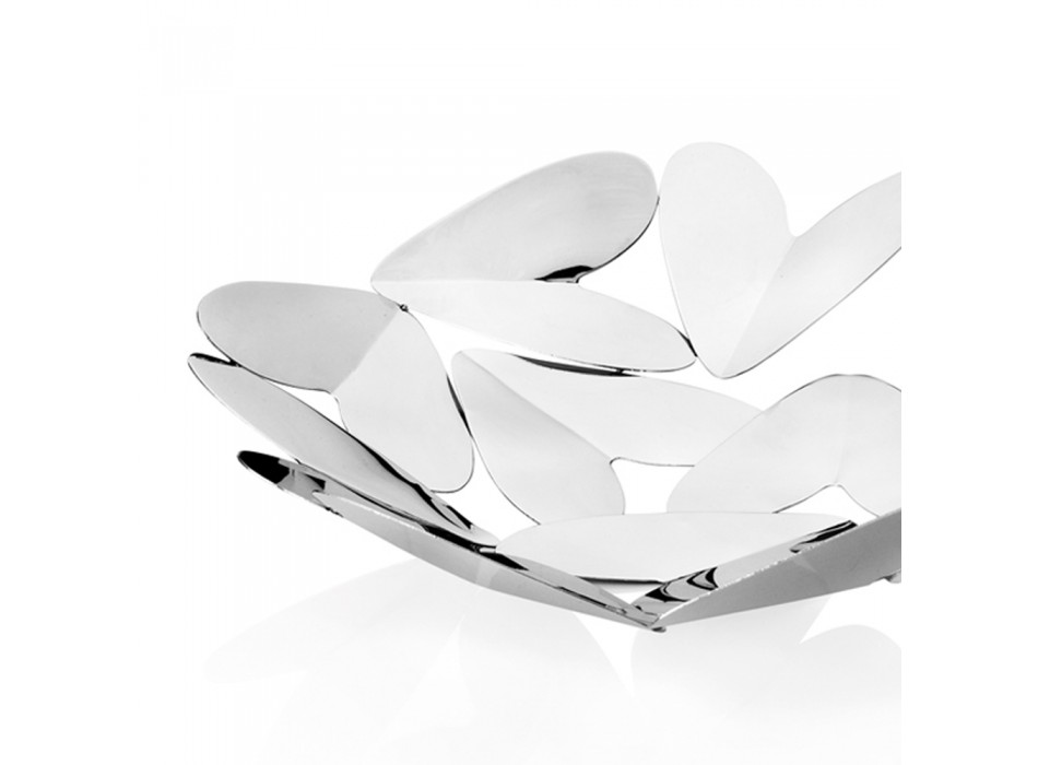 Centre de table au design élégant avec des cœurs en métal argenté Fabriqué en Italie - Arlan Viadurini