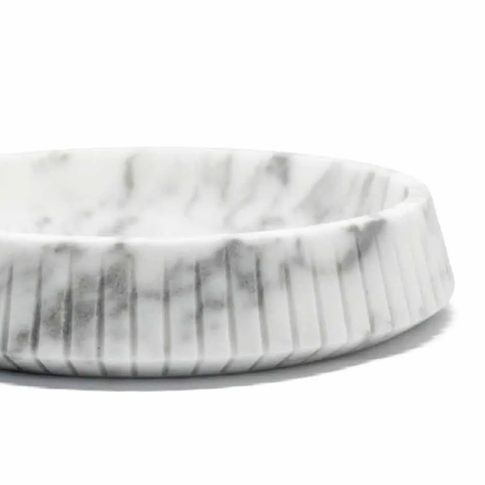 Centre De Table Design En Marbre De Carrare Blanc Fabriqué En Italie - Bryan Viadurini