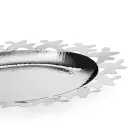 Centre de Table Design en Métal Argenté avec Bord Décoré - Cordoba Viadurini