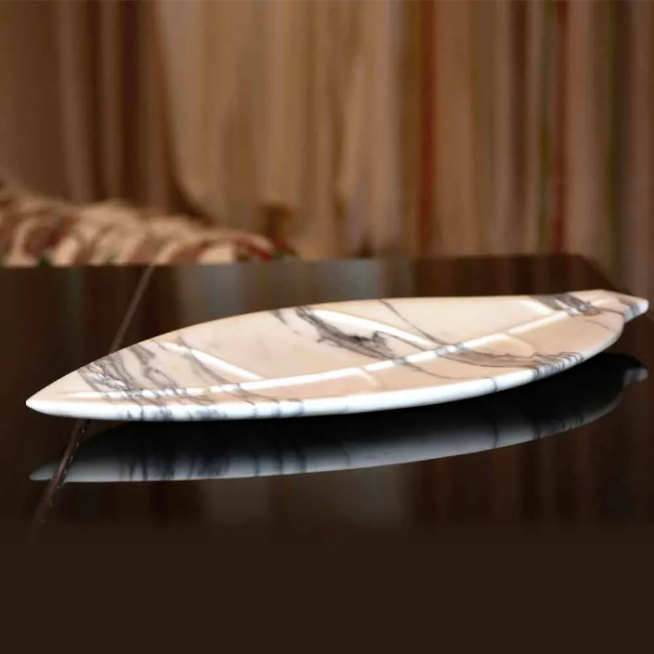 Centre de table en marbre Arabescato avec forme de feuille Made in Italy - Treviso Viadurini