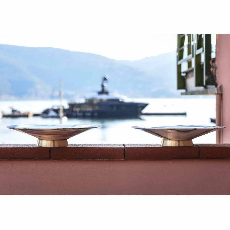 Centre de table en marbre et métal Brezza della Versilia Made in Italy - Amabile Viadurini