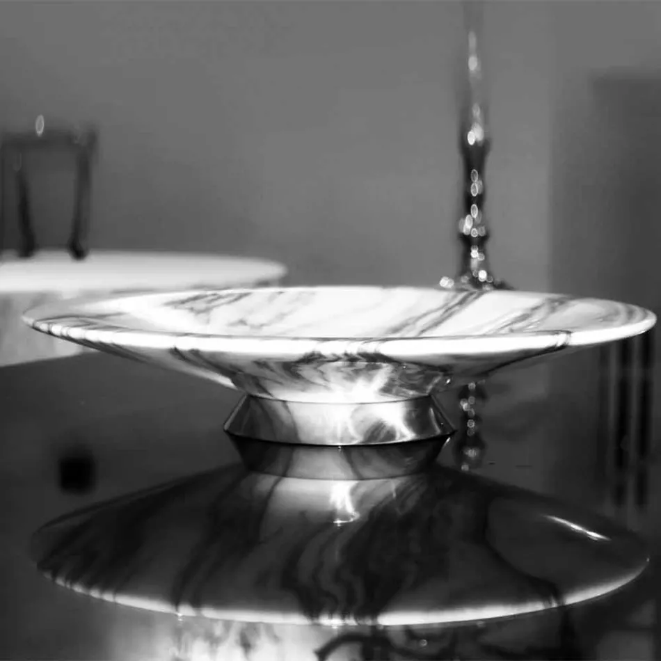 Centre de table en marbre et métal Brezza della Versilia Made in Italy - Amabile Viadurini