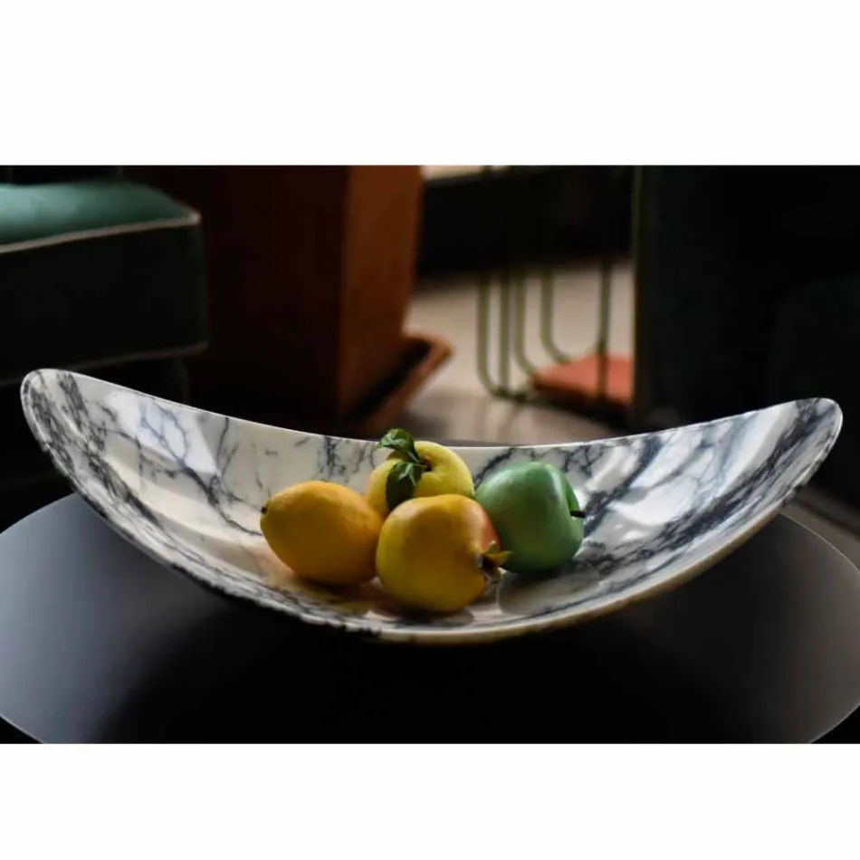 Centre de table en marbre Paonazzo de design Made in Italy - Libeccio Viadurini