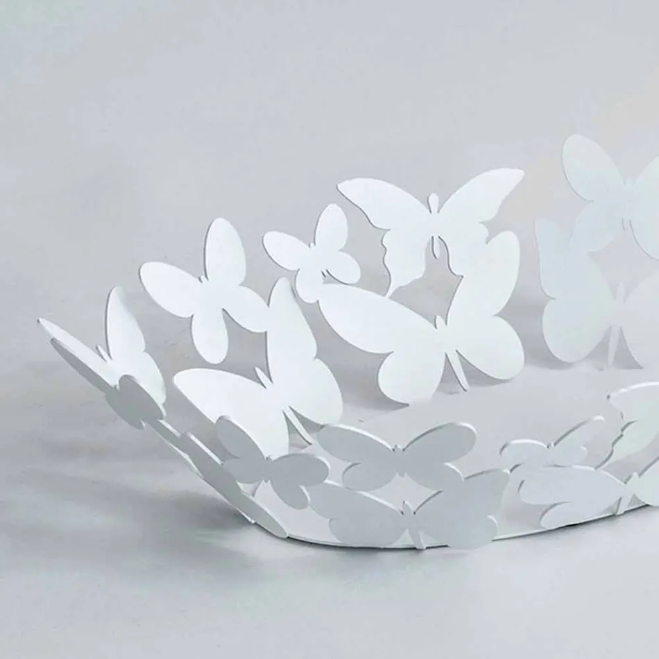 Milieu de table ovale moderne en fer blanc ou beige fabriqué en Italie - Leiden Viadurini