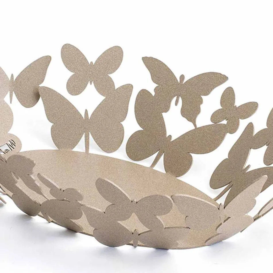 Milieu de table ovale moderne en fer blanc ou beige fabriqué en Italie - Leiden Viadurini