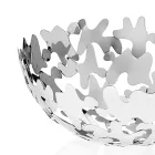 Centre de Table Rond Design Contemporain Décoré Métal Argenté - Cordoba Viadurini