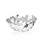 Centre de Table Rond Design Contemporain Décoré Métal Argenté - Cordoba Viadurini