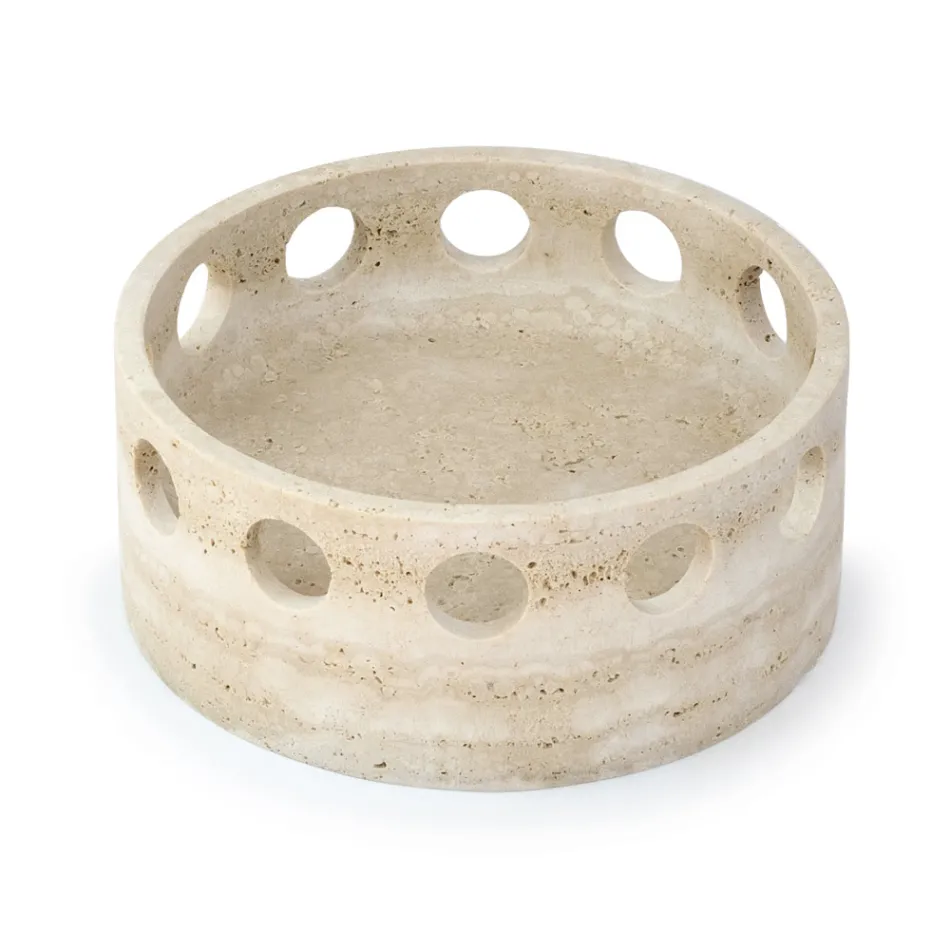 Centre de table/plateau de poche en marbre satiné fabriqué en Italie - Hinata Viadurini