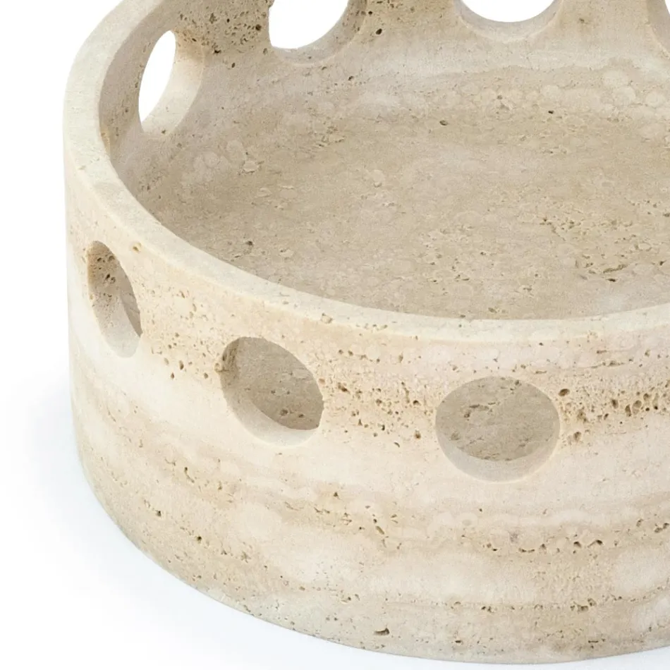 Centre de table/plateau de poche en marbre satiné fabriqué en Italie - Hinata Viadurini