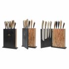 Bloc magnétique en bois avec 9 couteaux de cuisine Made in Italy - Bloc Viadurini