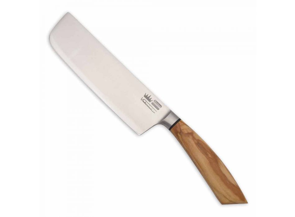 Bloc magnétique en bois avec 9 couteaux de cuisine Made in Italy - Bloc