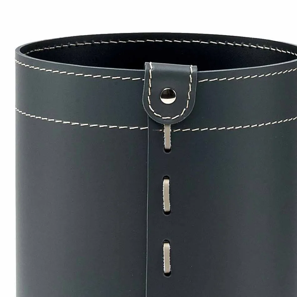 Corbeille à papier en cuir régénéré à la main Battista Viadurini