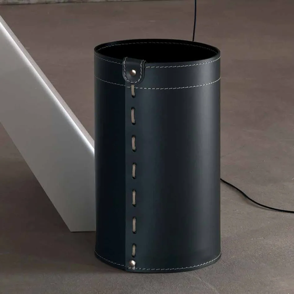 Corbeille à papier en cuir régénéré à la main Battista Viadurini