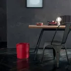 Corbeille à papier made in Italy en cuir Canistro régénéré Viadurini