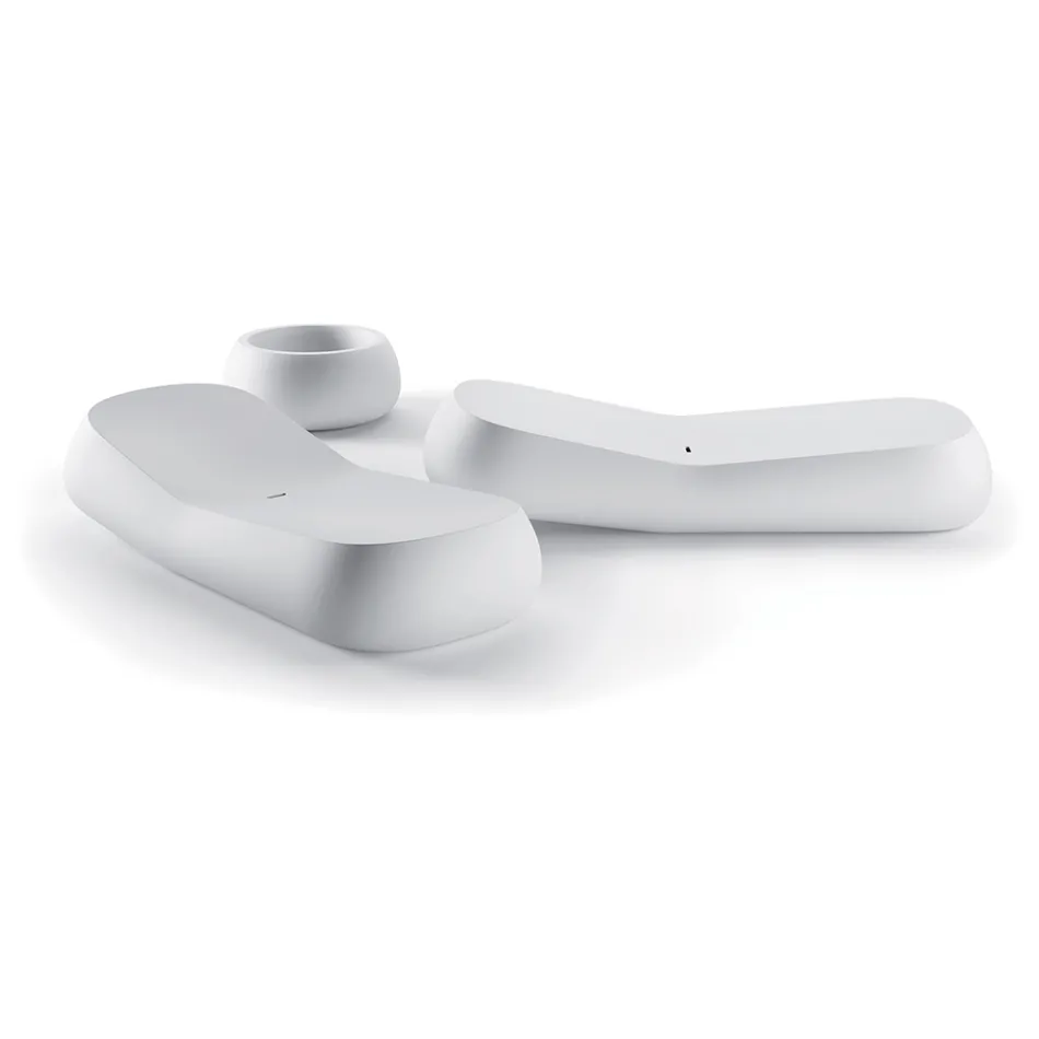 Chaise longue d'extérieur design en polyéthylène blanc fabriquée en Italie - Ervin Viadurini