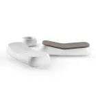 Chaise longue d'extérieur design en polyéthylène blanc fabriquée en Italie - Ervin Viadurini